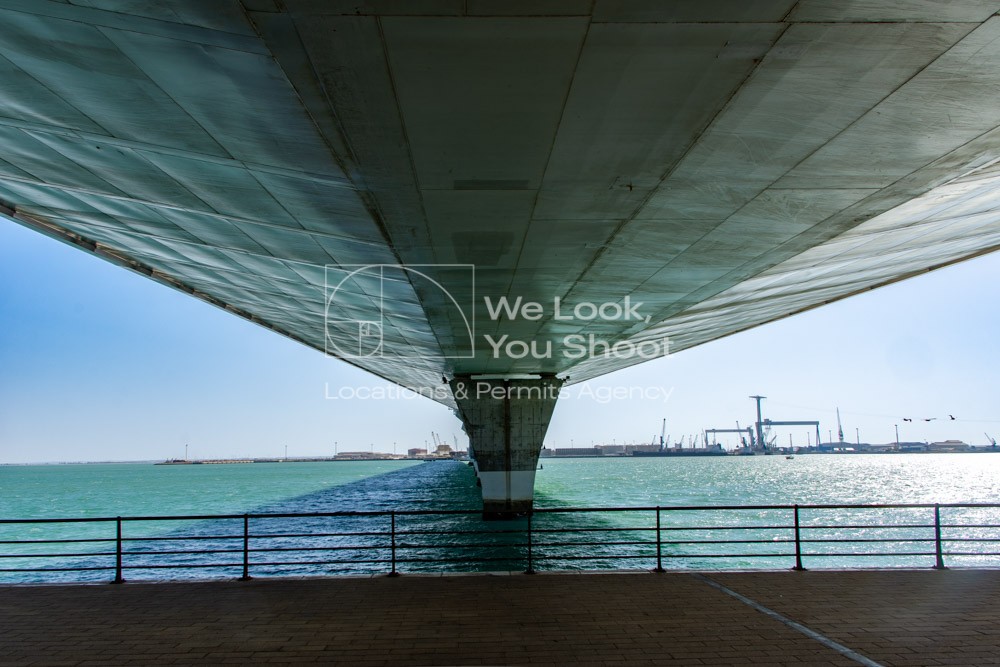 hormigón, puente, paseo marítimo, mar