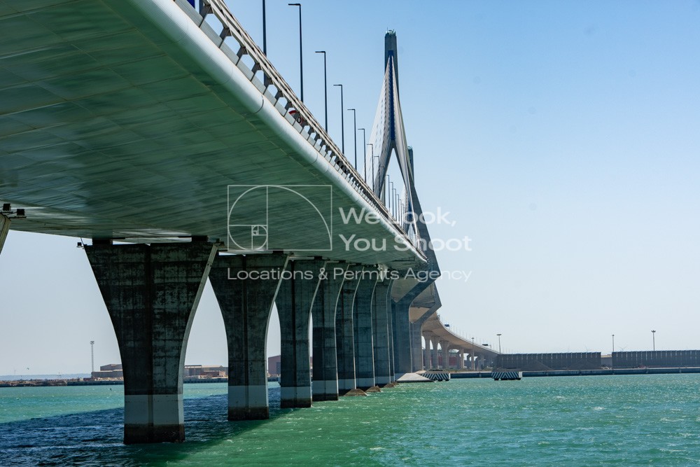 hormigón, puente, mar