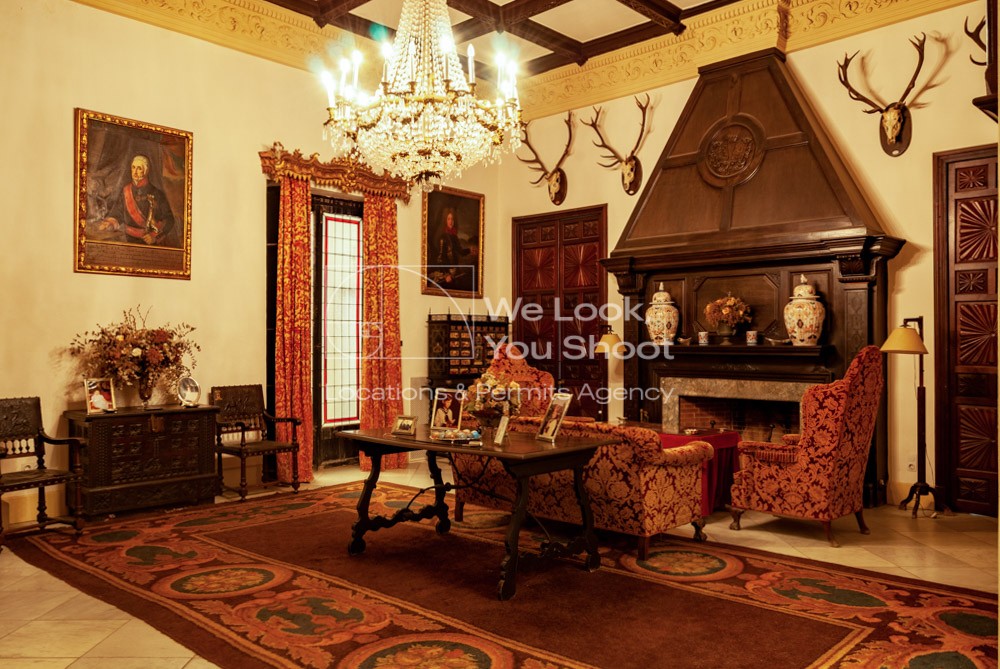 Sala de estar junto a chimenea